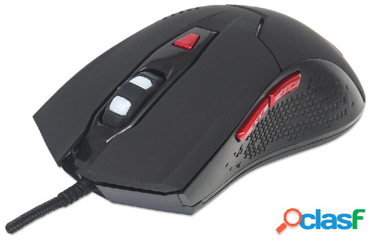 Mouse Gamer Manhattan Óptico 176071, Alámbrico, USB-A,