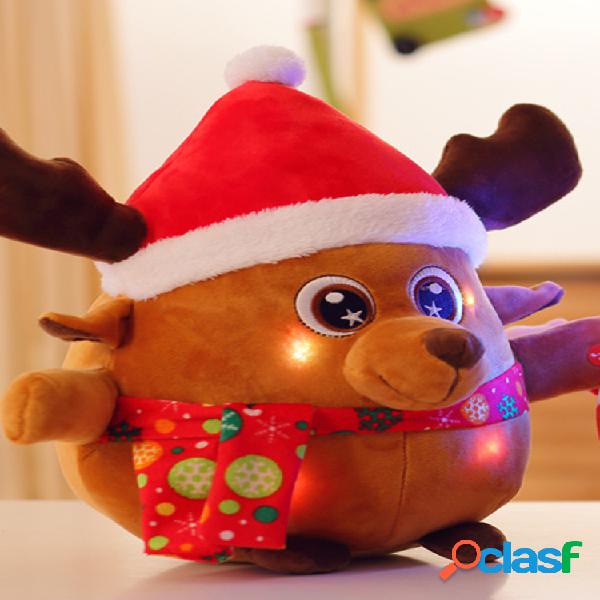 Música luminosa Santa Claus Elk Doll Regalos de Navidad