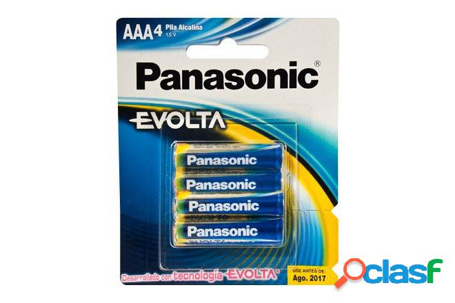 Panasonic Pilas Alcalinas AAA, 1.5V, 4 Piezas