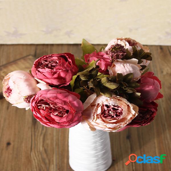 Peony Bouquet Flores de seda artificiales Home Room Party