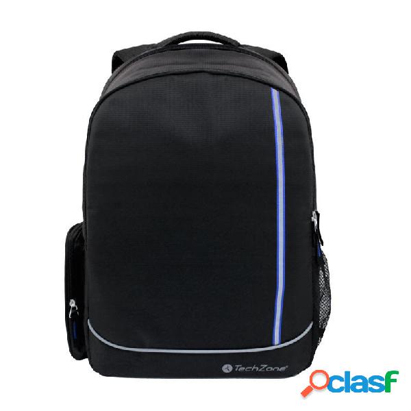 TechZone Mochila de Nylon para Laptop 15.6, Negro