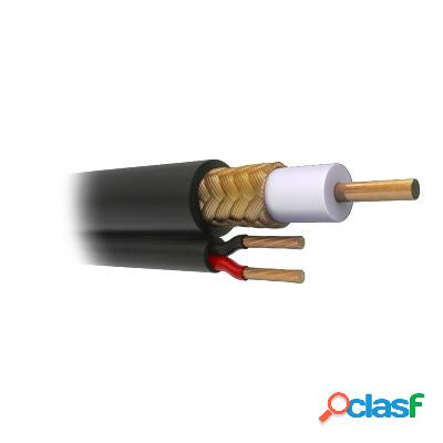 Viakon Cable Coaxial Siamés, 125 Metros, Negro