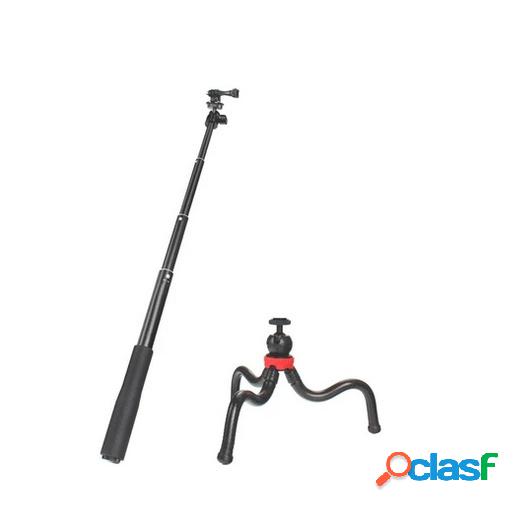 Binden Selfie Stick con Tripié, 92cm, Negro/Rojo