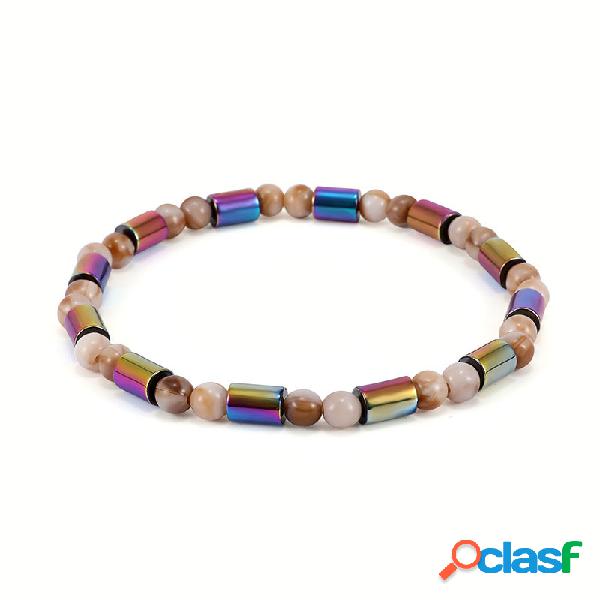 Cuentas clásicas de hematita Pulseras de tobillo con