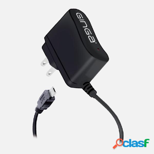 Ginga Cargador de Pared Classic, 5V, Micro USB, Negro