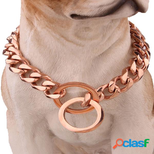 Pet Perro Collar Cadena Acero inoxidable Eslabón Choke