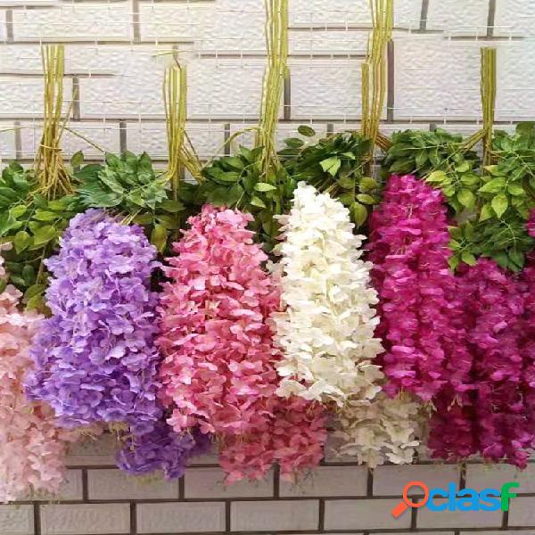 12 unids / set 100 cm flores artificiales de seda glicina