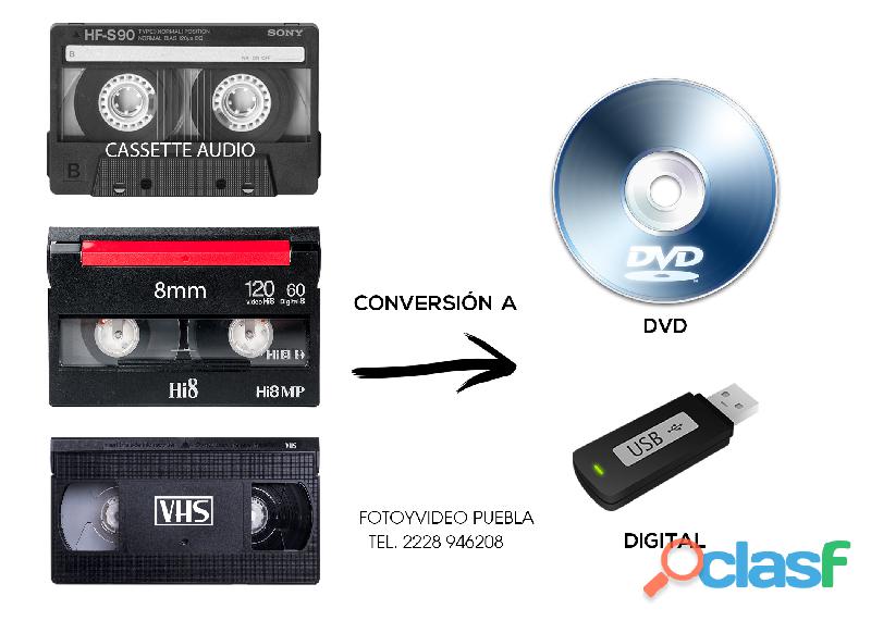 Conversion VHS a DVD en Puebla