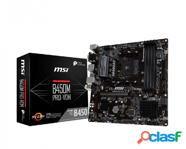 Tarjeta Madre MSI micro ATX B450M PRO-VDH, S-AM4, AMD B450,