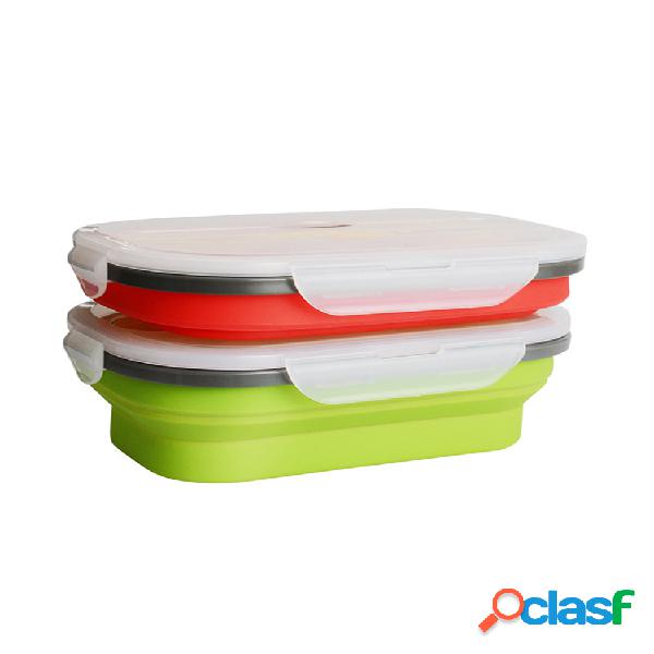 950 ml portátil plegable Silicona Almuerzo Caja Bento de