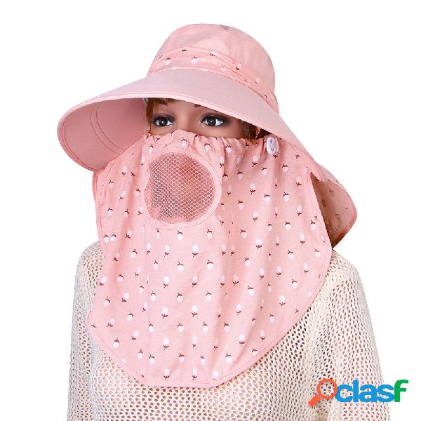 Mujer Protección Facial Desmontable Sol Transpirable