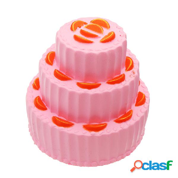 Pastel de naranja de tres capas Squishy Slow Rising Anti