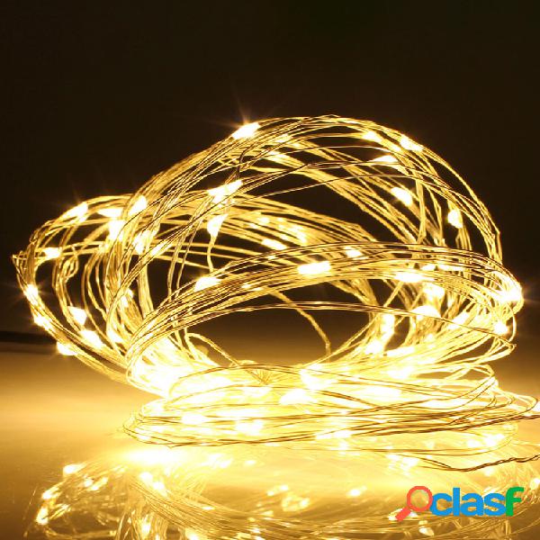 10 M 100 LED USB Cable de cobre Flexible Cadena Luz de hadas