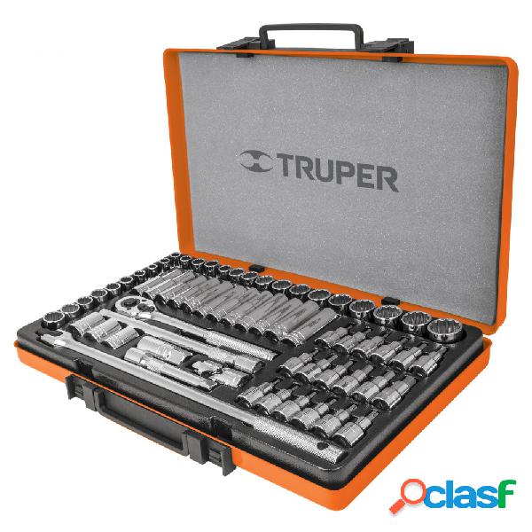 Truper Juego de Dados con Matraca JD-1/2X64MP, 1/2", 64