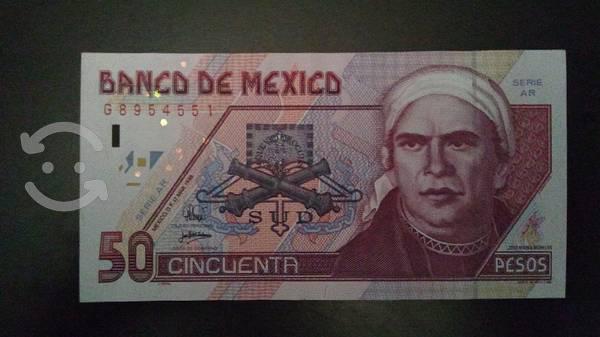 billetes de 50 pesos de 1998
