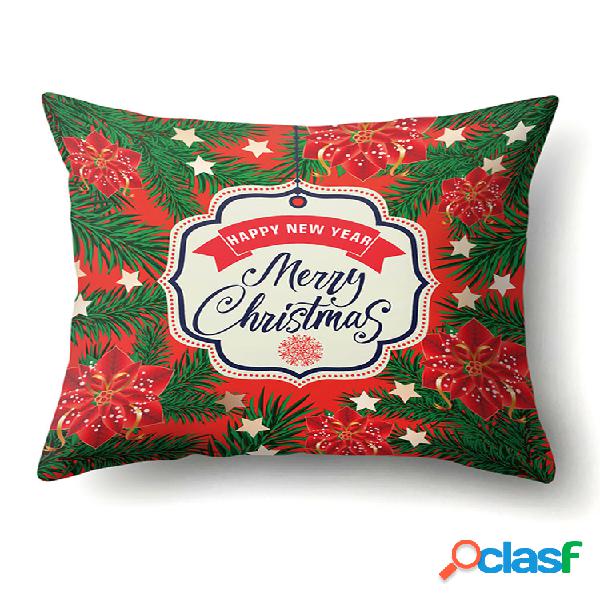 Almohada con estampado de feliz Navidad clásica creativa