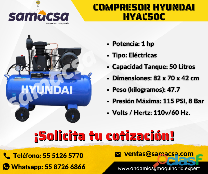 Compresor de aire Hyundai de 2 hp
