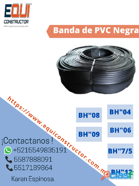 BANDAS DE PVC NEGRA Y BLANCA