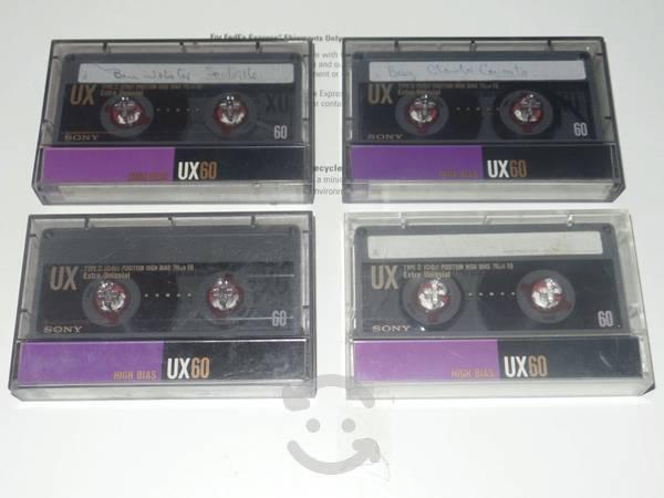 4 cassettes SONY UX 60 minutos usados buen estado