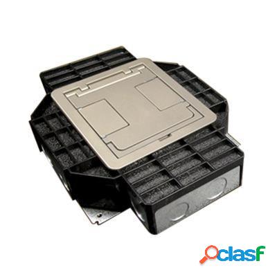 Bticino Caja de 4 Salidas, Negro/Plata