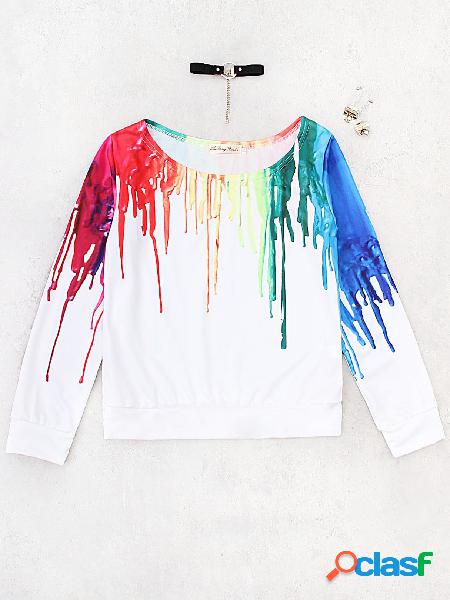 Camiseta de manga larga con manga larga de un color blanco