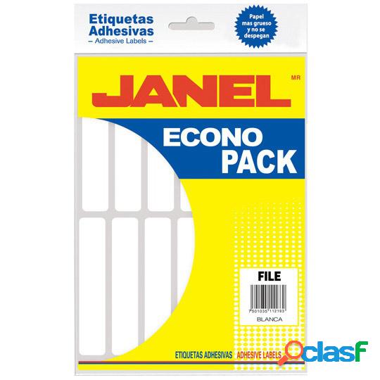 Janel Etiqueta Rectangular No.20, 280 Etiquetas, Blanco