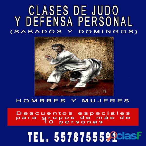 Clases de judo y defensa personal los fines de semana