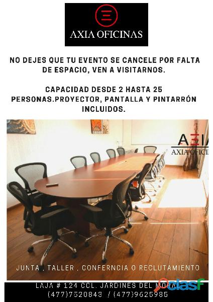 SALA DE JUNTAS PARA TUS CLIENTES SOLO EN AXIA OFICINAS