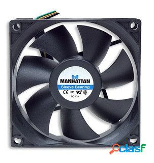 Ventilador Manhattan 3-pin para PC, 80mm, 2500RPM, Negro