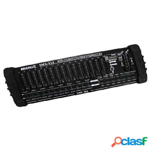 Megaluz Controlador DMX D16001, 384 Canales, 16 Faders,