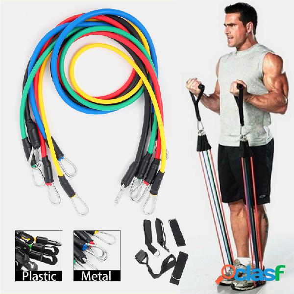 11 Unids / set Aptitud Tubo de Resistencia Banda Yoga Gym