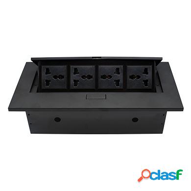 BRobotix Caja para Pared 170940, 4 Puertos, Negro