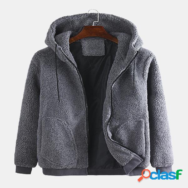 Chaquetas con capucha de algodón para hombre Polar Fleece