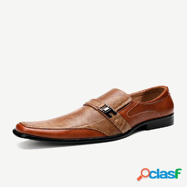 Menico Zapatos elegantes para hombre con punta cuadrada con