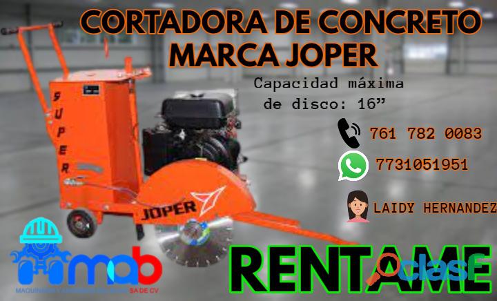 RENTA DE CORTADORA DE CONCRETO MARCA JOPER