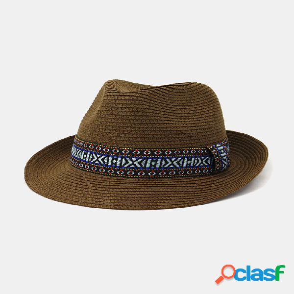 Men And Mujer British Wind Small Jazz Straw Sombrero al aire