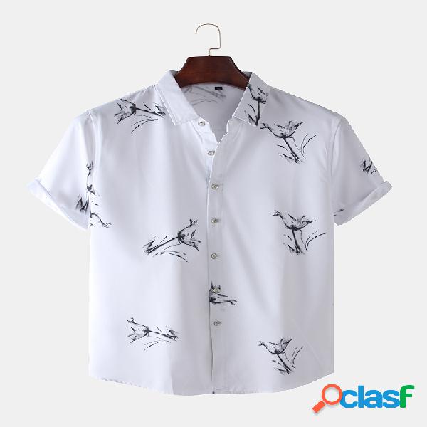 Dibujo abstracto para hombre Patrón Playa Casual Camisa