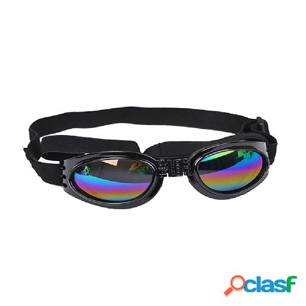 Pet Perro Gafas de sol con montura negra Accesorios para