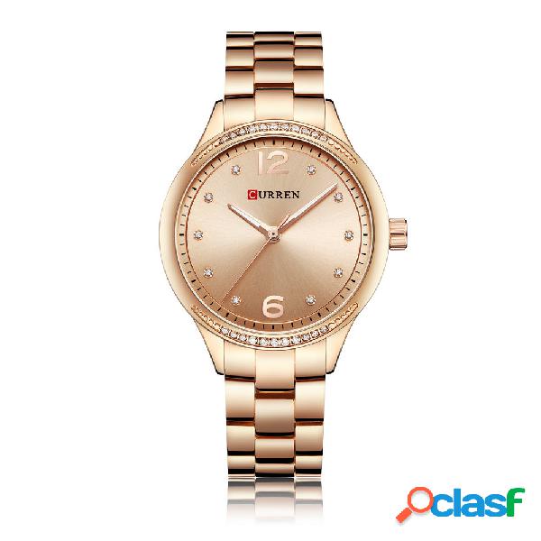 Reloj de pulsera de cuarzo casual banda de acero inoxidable