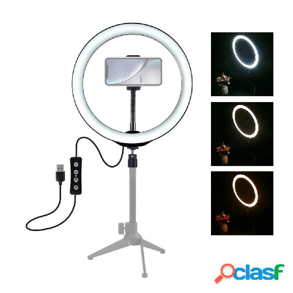 10 Inch 3200K-6500K Regulable LED Video Ring Light con clip