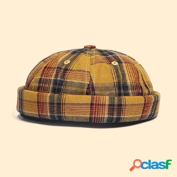 Hombre & Mujer Cráneo Gorra Dome Gorra Innocent Plaid