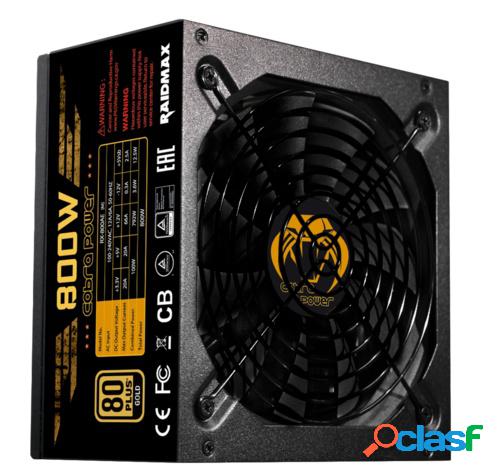 Fuente de Poder Raidmax Cobra 80 PLUS Gold, 20+4 pin ATX,