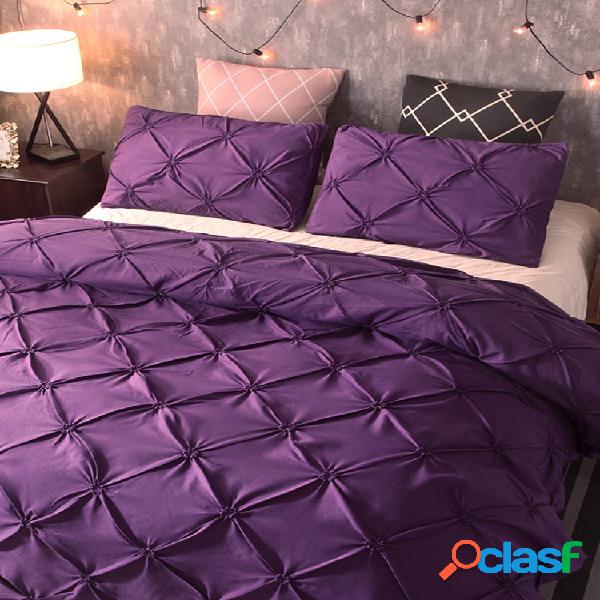 Juego de ropa de cama de color sólido de poliéster de lujo