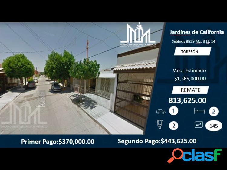 SUPER REMATE!!! HERMOSA Y AMPLIA CASA EN TORREON $813,625