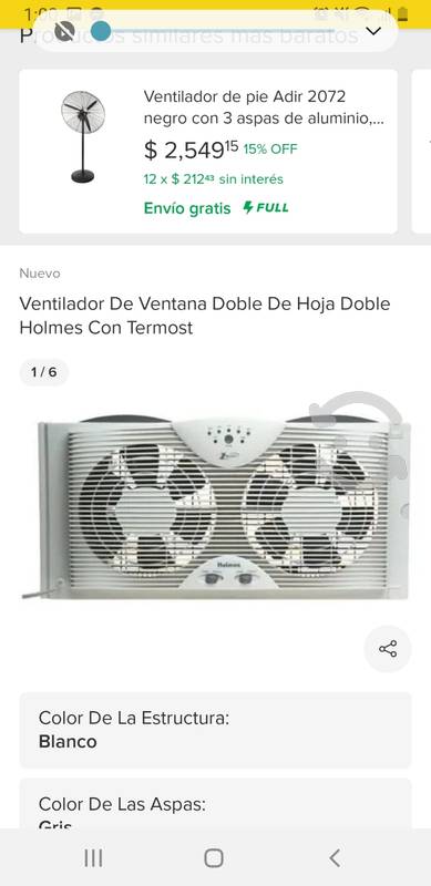 Ventilador Doble HOLMES, Termostato digital, p