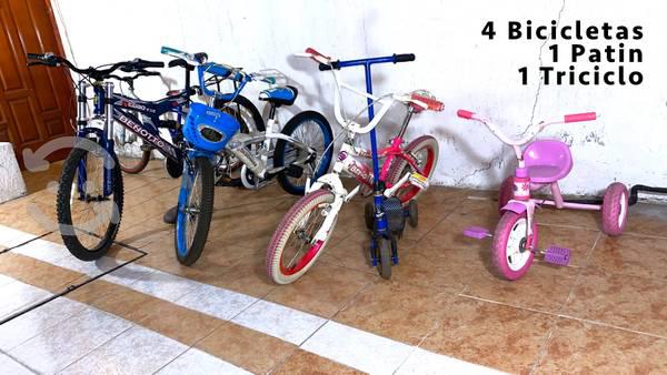 4 Bicicletas, 1 Patín del Diablo y 1 Triciclo