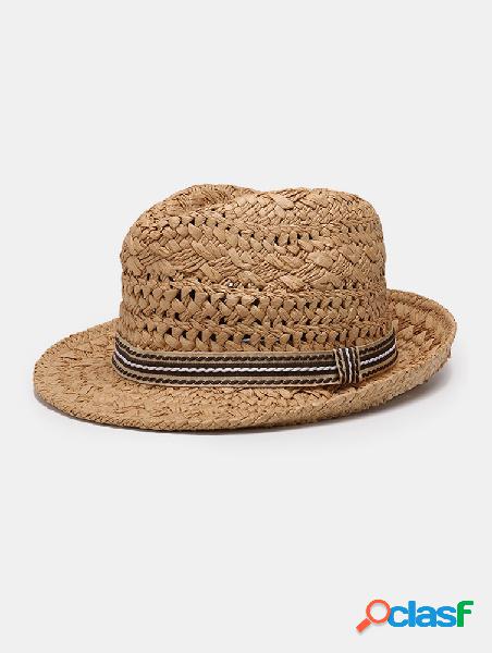 Hombres Paja Protector solar Jazz Top Cap al aire libre