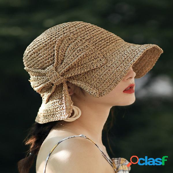 Decoración de bowknot plegable femenina Protector solar