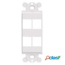 Panduit Placa de Pared, 4 Puertos, Blanco