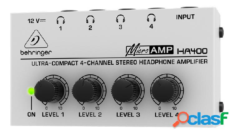 Behringer Amplificador para Audífonos HA400, 6.3mm, 100.000